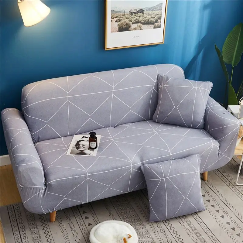 Скандинавские Эластичные Цветочные Нескользящие чехлы для диванов l-образная/u-образная секционные кушетки универсальные чехлы для мебели для гостиной