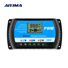 AIYIMA 12V 24V Solar Controller 30A 20A 10A Voltage Regulator PWM Solar Charge Controller LCD USB 5V Solar Regulator