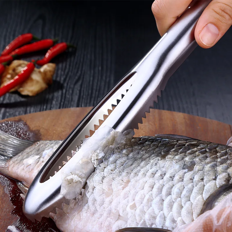 

YOTOP Fish Skin Brush Stainless Steel Scraping Fish Scale Brush Graters Fast Remove Fish Cleaning Peeler Scaler Scraper