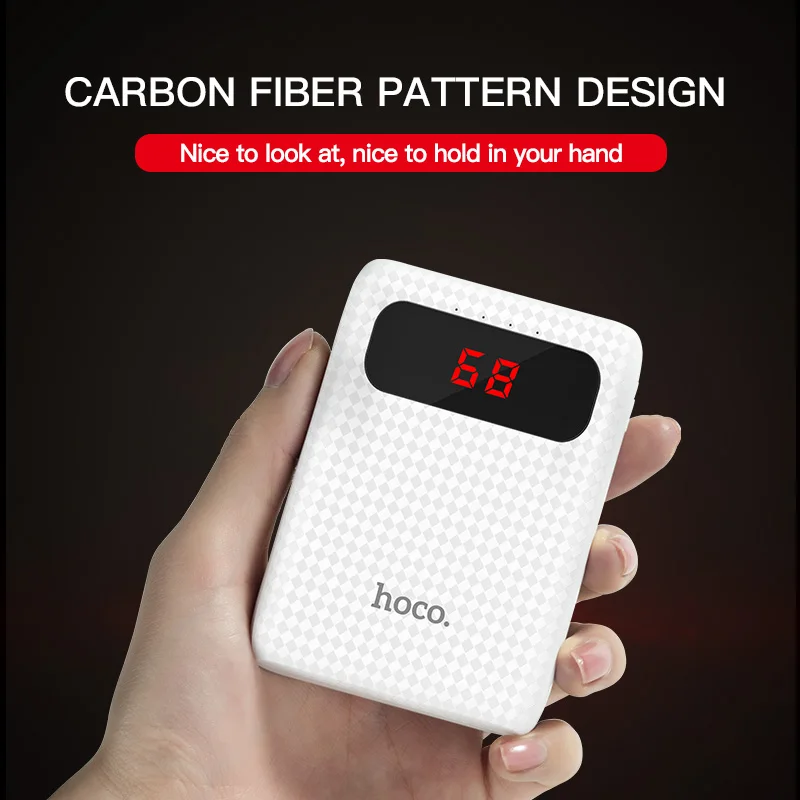 HOCO 20000 mAh 18650 2USB Power Bank with LCD Display Screen Portable External Battery Mobile Phone Charger 10000mAh Power Bank
