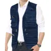 Free shipping Male Denim Vests Men 3XL 4XL 5XL Vest Mens Outdoors Cotton Multi Pocket Sleevless Jean Jacket Men Jeans Masculino ► Photo 2/6
