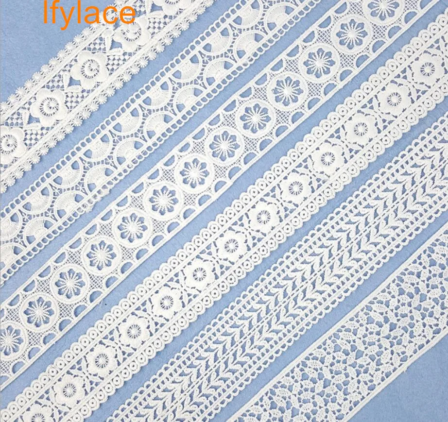 

20 Yards 3~5 CM lace trim off white water soluble skirt dress edge decorative lace ribbon garment accessory DIY lace trim