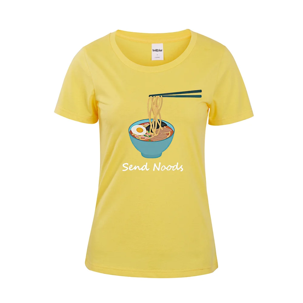 Футболка с надписью Send Noods Подарочная футболка Food Lover Nudes подарочные хлопковые
