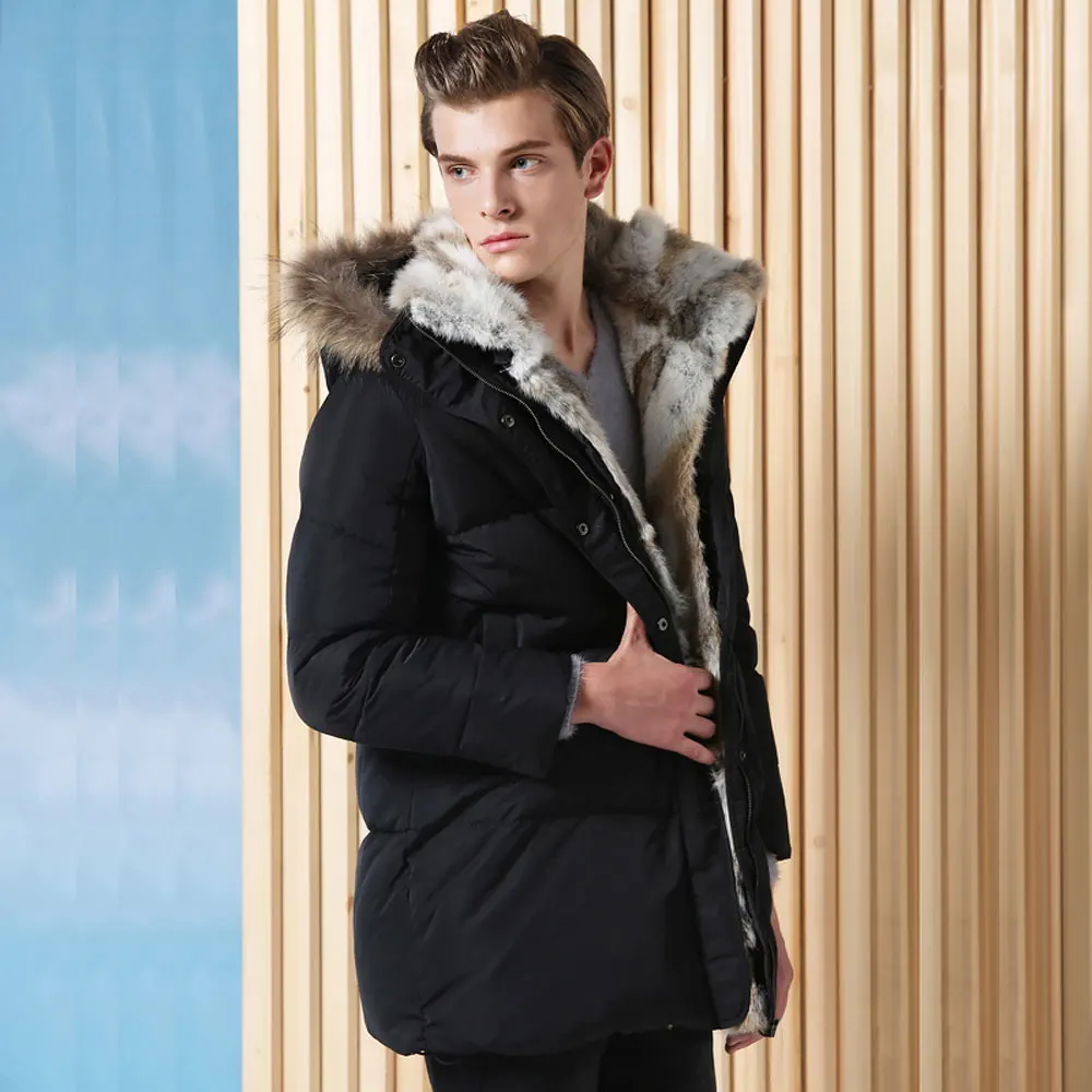 Rabbit Fur Collar Parka Duck Down Jacket Men Warm Thickness Winter Jacket Male Wool Liner Long Coats Hooded Feather Size 5XL Rabbit Fur Collar Parka Duck Down Jacket Men Warm Thickness Winter Jacket Male Wool Liner Long Coats Hooded Feather Size 5XL