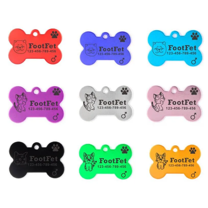 

2pcs Personalized Pet id Tag for Cat nameTag Customized Cat ID Tags for small Dog Laser High Temperature Engraving NAME AND TEL