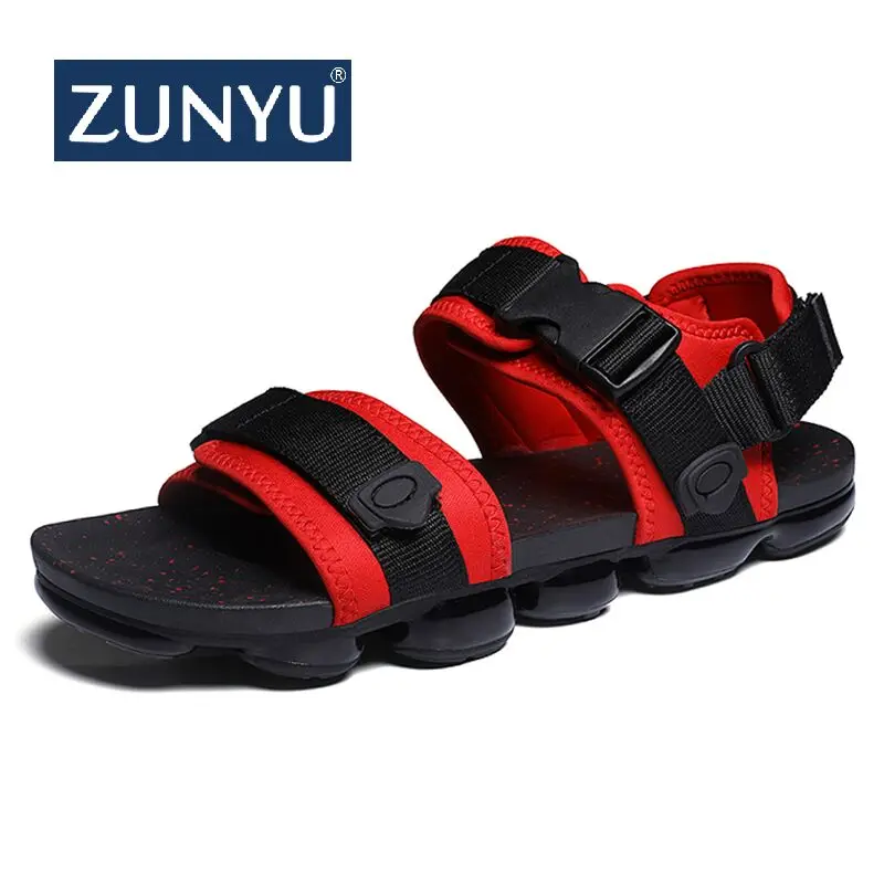 ZUNYU الصيف جديد الرجال وسادة هوائية الصنادل الرجال صنادل شاطئ لينة عارضة رجل المياه رياضية الرجال الشاطئ متعددة الوظائف الصنادل