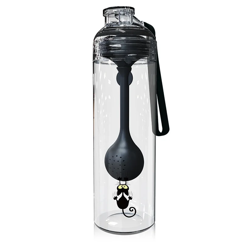 차 물병 BPA 무료 차 컵 과일 머그잔 주입기 주스 셰이커 스포츠 투어 하이킹 휴대용 등산 캠프 병 주입기 포함