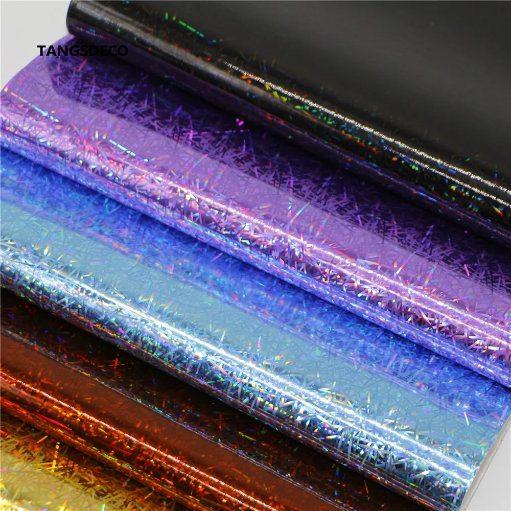 7 шт-20X22 см DIY Лазерный металлический цветной блестящий PU глянцевый кожаный набор синтетическая кожа/DIY ткань