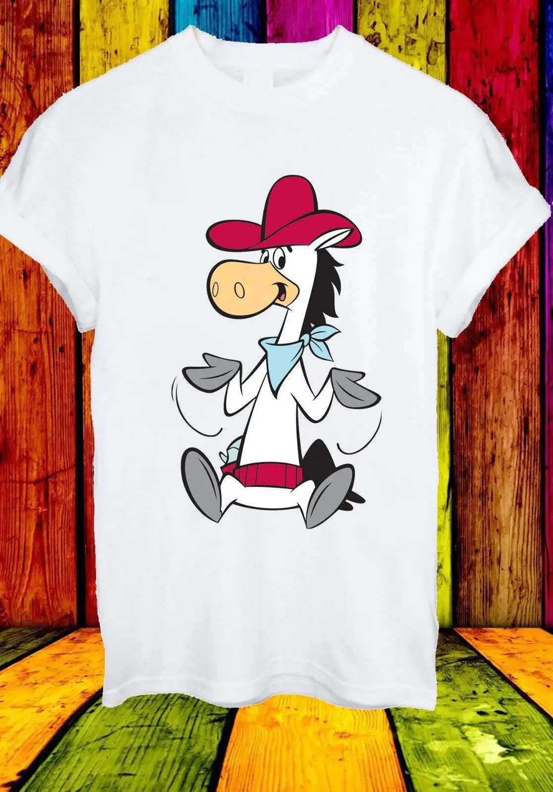 Quick Draw McGraw Scary Prairie Cowboy Hat Cartoon Men Women Unisex T-shirt 839 | Мужская одежда