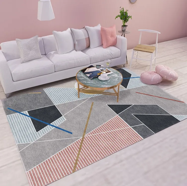 Nordic Geometric Carpets For Living Room Home Nordic Carpet Bedroom Bedside Blanket Area Rug Soft Study Room teppich Rugs