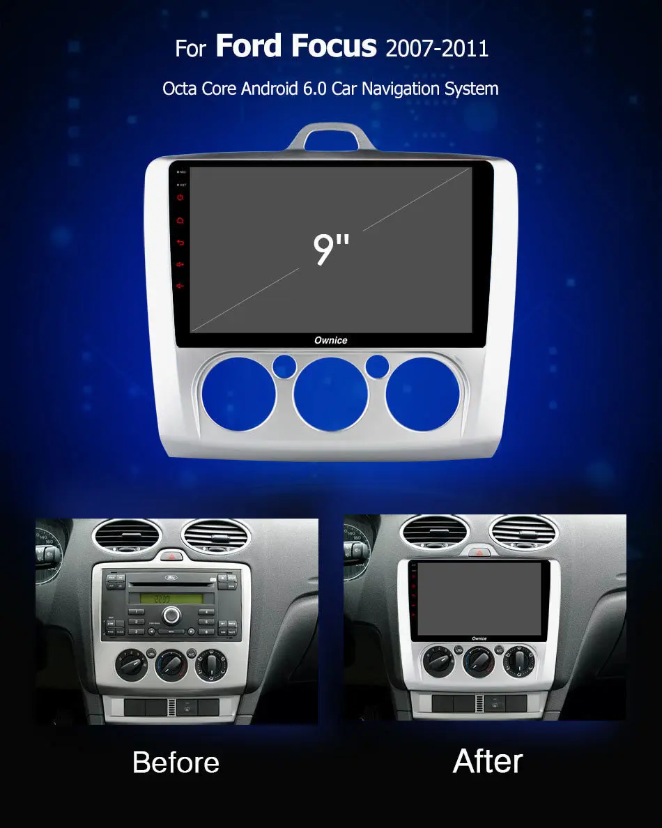 Perfect For Ford Focus 2007 2008 2009 2010 2011 Car Android 8.1 Stereo 2 1 Din Radio DVD Intelligent Multimedia player GPS Navigator DVR 2