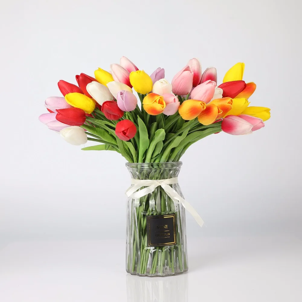 Цветы искуственные цветы для поделок 10 шт красоты реальные цветы латексные тюльпаны искусственные букет поддельные ц