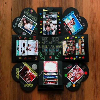 

Explosion box Scrapbook Anniversary Photo Album Surprise Blast box diy album handmade surprise creative birthday gift