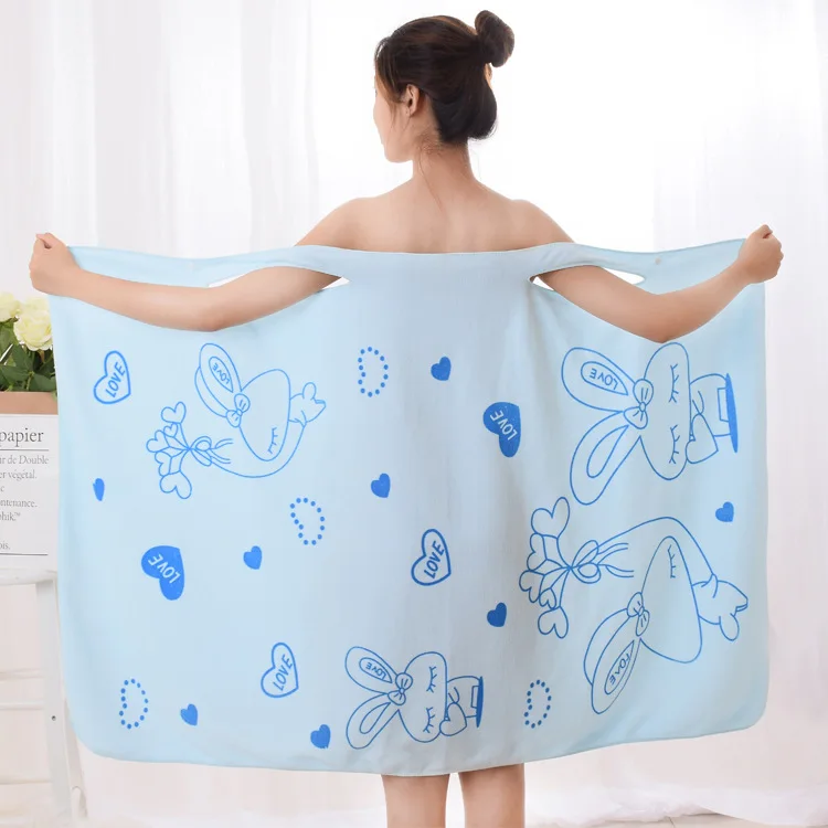 light blue Женское быстросохнущее волшебное купальное полотенце, спа банные халаты, одежда для стирки, сексуальные носимые пляжные полотенца из микрофибры, хлопковое кухонное полотенце с картой - Цвет: light blue