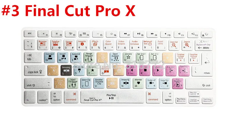 HRH premium Pro Final Cut Pro X AI PS ярлык клавиатуры кожаный чехол для Macbook Air Pro retina 13 15 17 США/ЕС раскладка оба