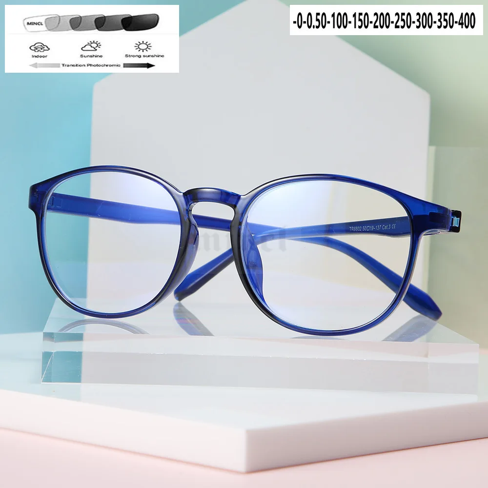 

Myopia Sunglasses Photochromic Finished Men Women Myopia Eyeglasses Frame with color lens Sun glasses Myopia Eyewear FML
