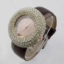 Nuevo de Las Mujeres Rhinestone Relojes Relojes de Vestir de Cristal Llena de Diamantes de Lujo de Las Mujeres Relojes de Mujer de Cuarzo Relojes de 4 Colores