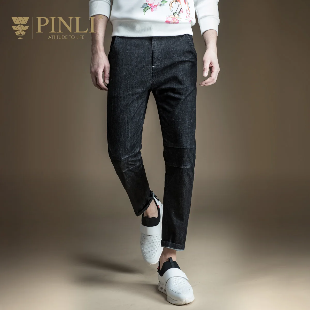 Pinli New Arrival Acetate Zipper Fly Midweight Pencil Pants Mid 2017 Spring New Slim Jeans Pants