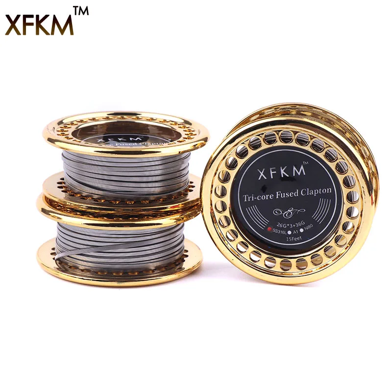 XFKM 5 м/рулон 26 г * 3 + 36GA Clapton провод электронная Сигарета rda нагревательная катушка сопротивление провода для RDA RBA RTA DIY атомайзер катушки