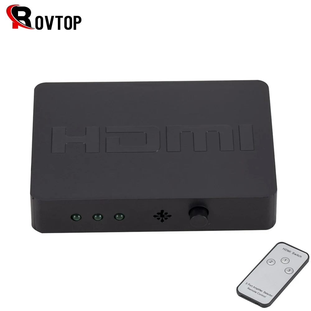 Rovtop Perlinta HDMI Switcher 3 Port Selector Splitter With Hub 4K*2K Switcher Splitter Box Ultra HD for DVD HDTV Xbox