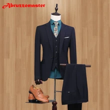 Бренд Serge, приталенный мужской костюм, черные свадебные костюмы для лучших мужчин, vestidos de fiesta, Умные повседневные мужские смокинги(пиджак+ жилет+ брюки