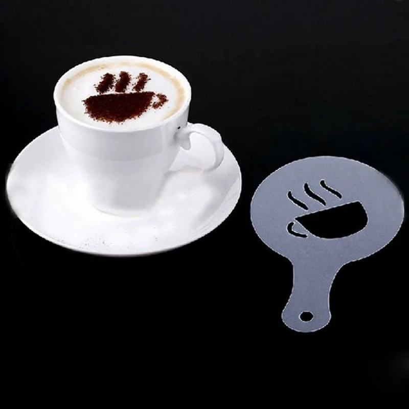 HIFUAR 16 шт. Пластик Кофе латте капучино Barista арт Трафареты торт Шаблоны инструменты