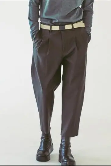 Мужские повседневные брюки с 9 точками модные простые классические свободные сценические брюки 27-44! Мужские брюки больших размеров - Цвет: black