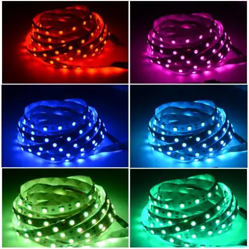2016 Новинка светодиодная лента 60LED / M 300LED Epistar СМД 5050 RGB DC12V не водонепроницаемая 44