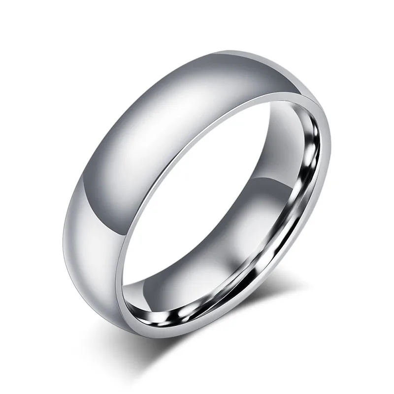 Modyle 2019 New Fashion 6mm Classic Wedding Ring for Men / Women Gold / Silver Color Stainless Steel Engagement Ring