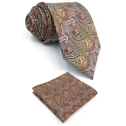 B9 многоцветный Пейсли шелковые мужские галстуки комплект шейных платков Свадебные модные галстуки для мужчин Фирменная Новинка Hanky