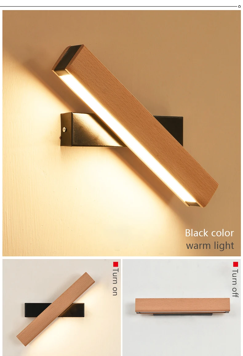 Modern Nordic sconce Wall Light fixture wood Indoor Led Wall Lamps13
