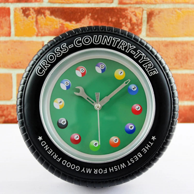 Creative Tire Bell Alarm Clock Cartoon Billiards Desk Table Stand Clock Round Mute Wall Clock Stand Clocks Students Gifts Creative Tire Bell Alarm Clock Cartoon Billiards Desk Table Stand Clock Round Mute Wall Clock Stand Clocks Students Gifts