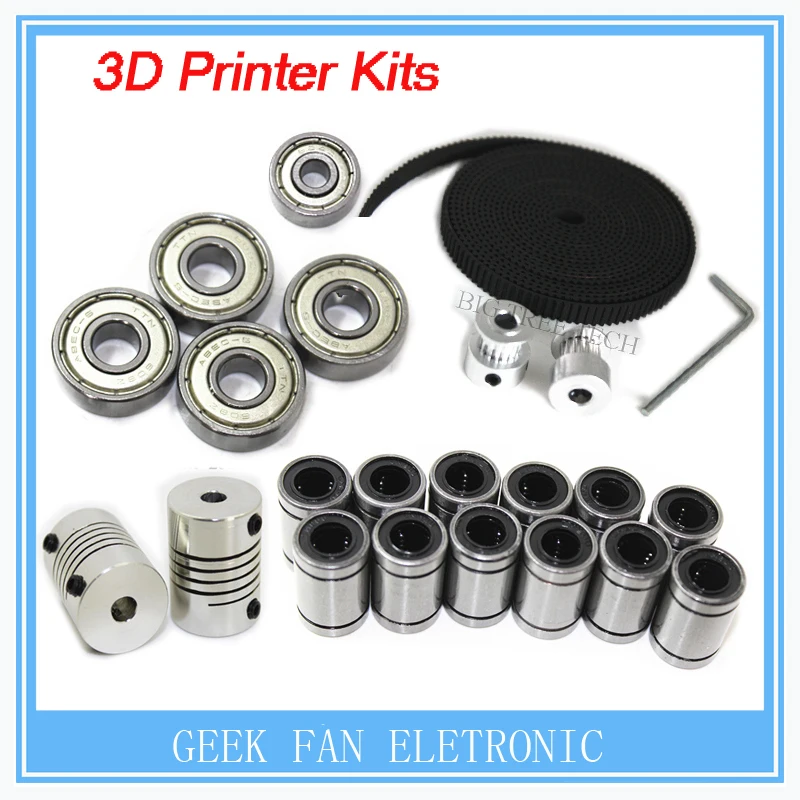 3d طابعة reprap i3 حركة كيت GT2 حزام بكرة 608zz تحمل lm8uu 624zz تحمل و 5*5 أو 5*8 المقرنة رمح VVV000059 3d طابعة reprap i3 حركة كيت GT2 حزام بكرة 608zz تحمل lm8uu 624zz تحمل و 5*5 أو 5*8 المقرنة رمح VVV000059