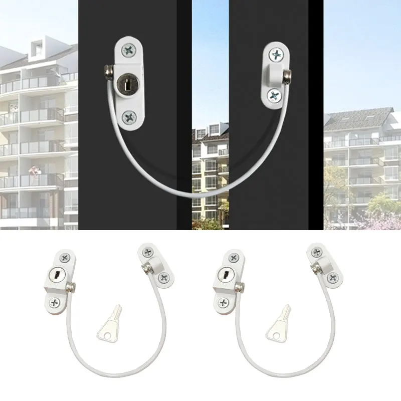 

2Pcs/Lot Child Protection Window Limiter Stainless Steel Window Lock Child Baby Safety Window Protection Locks On The Windows