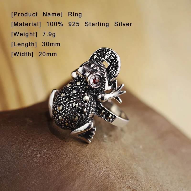 Кольцо для женщин Lucky Toad Frog Plutus красивые красные кристаллы Винтажные Украшения