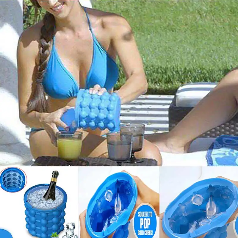 

4.1 inch Silicone Ice Bucket Durable drink wine Rapid cooling Storage Space Saving seaside Travel springtime Outing ice machine