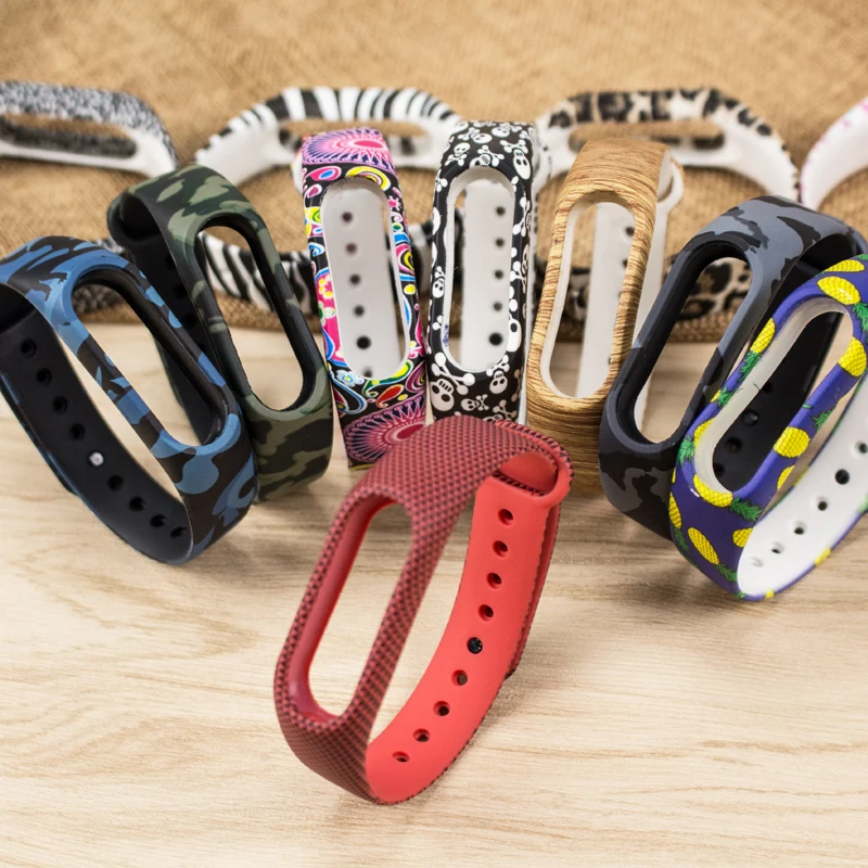 Цветной ремешок для браслета Mi Band 2 сменный силиконовый Xiaomi Xiao Smartband