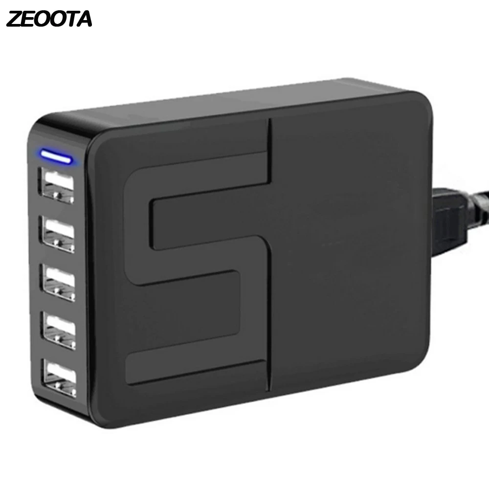 Multi USB Travel Charger 40W 8A 5 Port AC Plug Adapter Charging Station