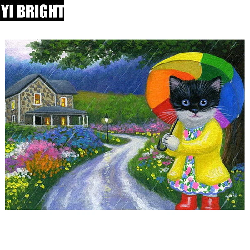 

DIY,Diamond Painting,Needlework,Lady cat 5D full Diamond Embroidery,Cross Stitch,Square/Round Rhinestone,Home paint XPZ