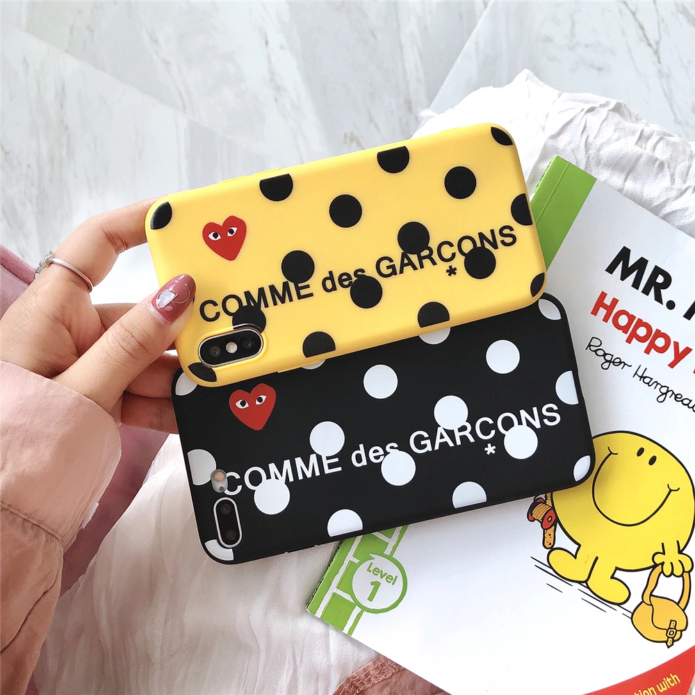 

Wave point Love CDG Play Comme des Garcons Soft TPU Matte Protect cover case for iphone 6 6S 7 8 plus X XR XS Max phone cases