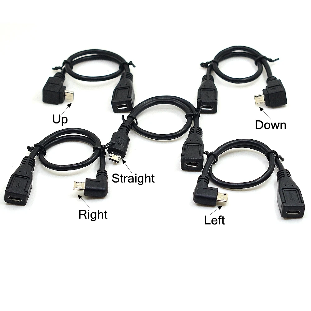 Left Right Up Down Angled 90 Degree Micro Usb Male To Micro Usb Female