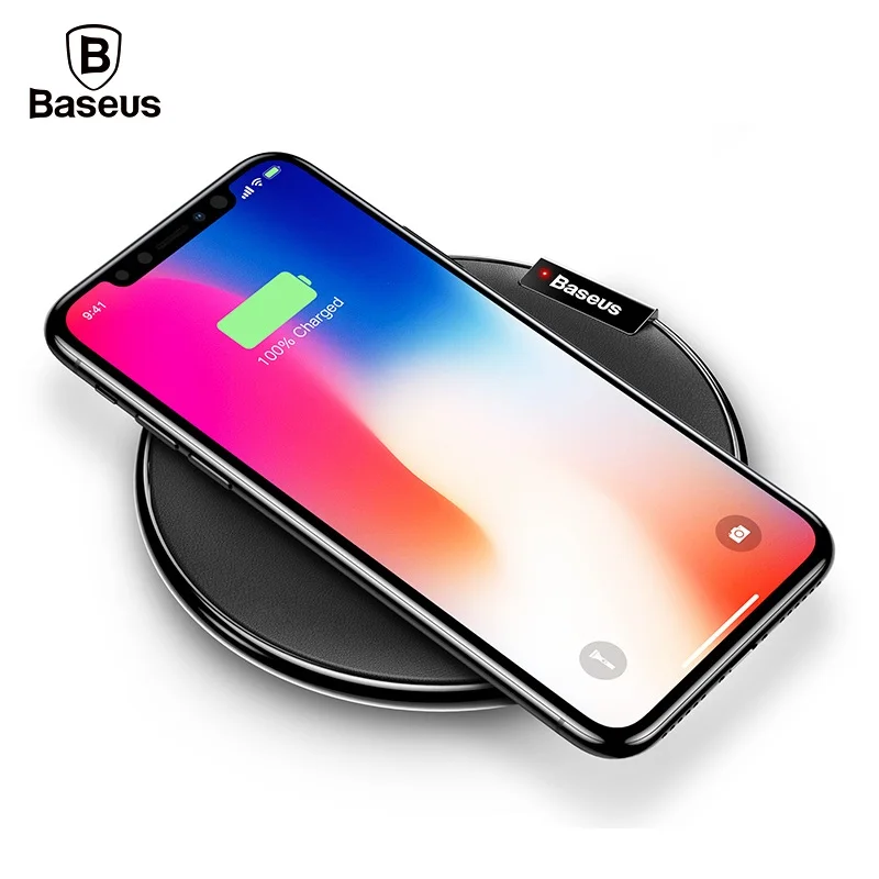 BASEUS для iPhone X 8 плюс Qi Беспроводной зарядный коврик Desktop зарядки Коврик samsung s8 s7 s6 edge