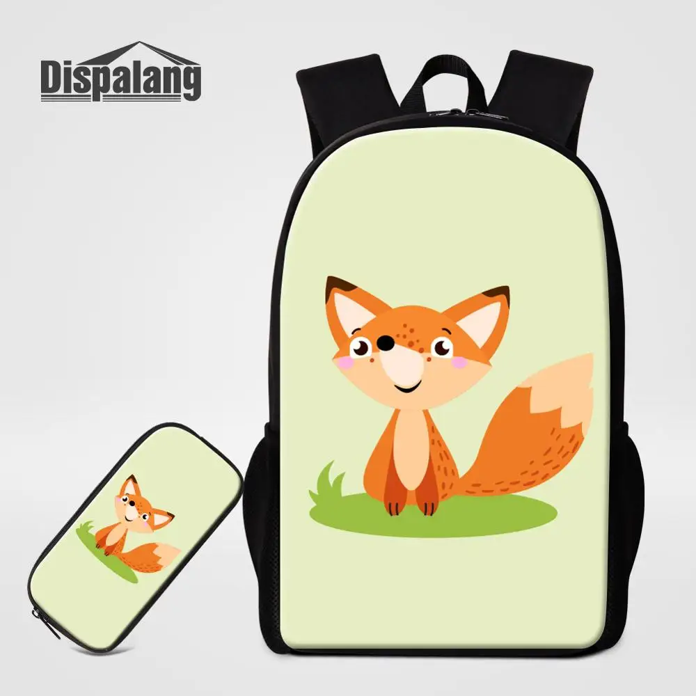#*Cheap 2 PCS Bag Set Cartoon Fox Lion Bear Unicorn School Backpack With Pencil Case Children 16 Inch Schoolbags Girl Boy Daily Bagpack