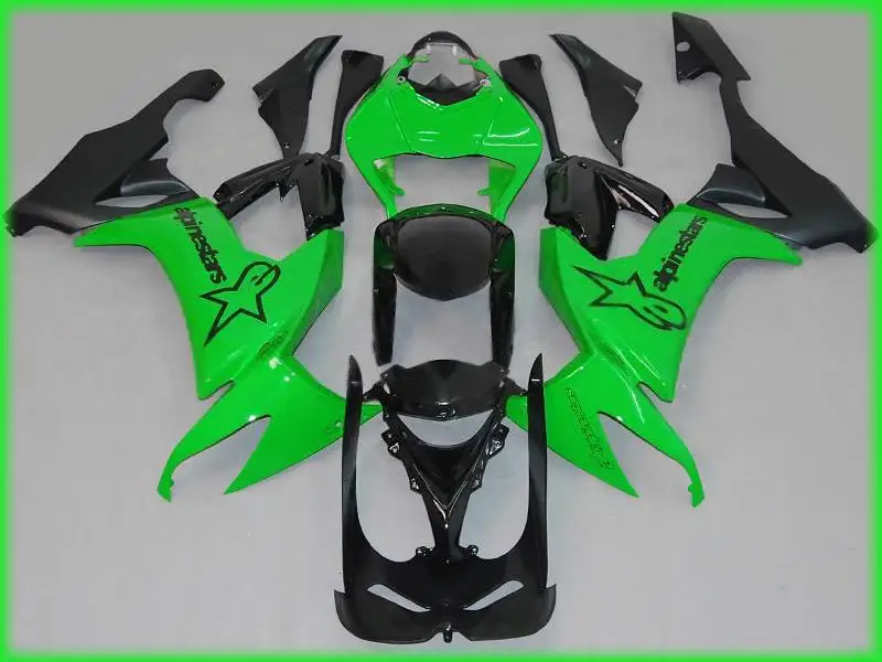 Green black ZX10R Fairing kit For Kawasaki Ninja 2011 2010 2009 2008 Fairings 08 09 10 11 +Customize free n89