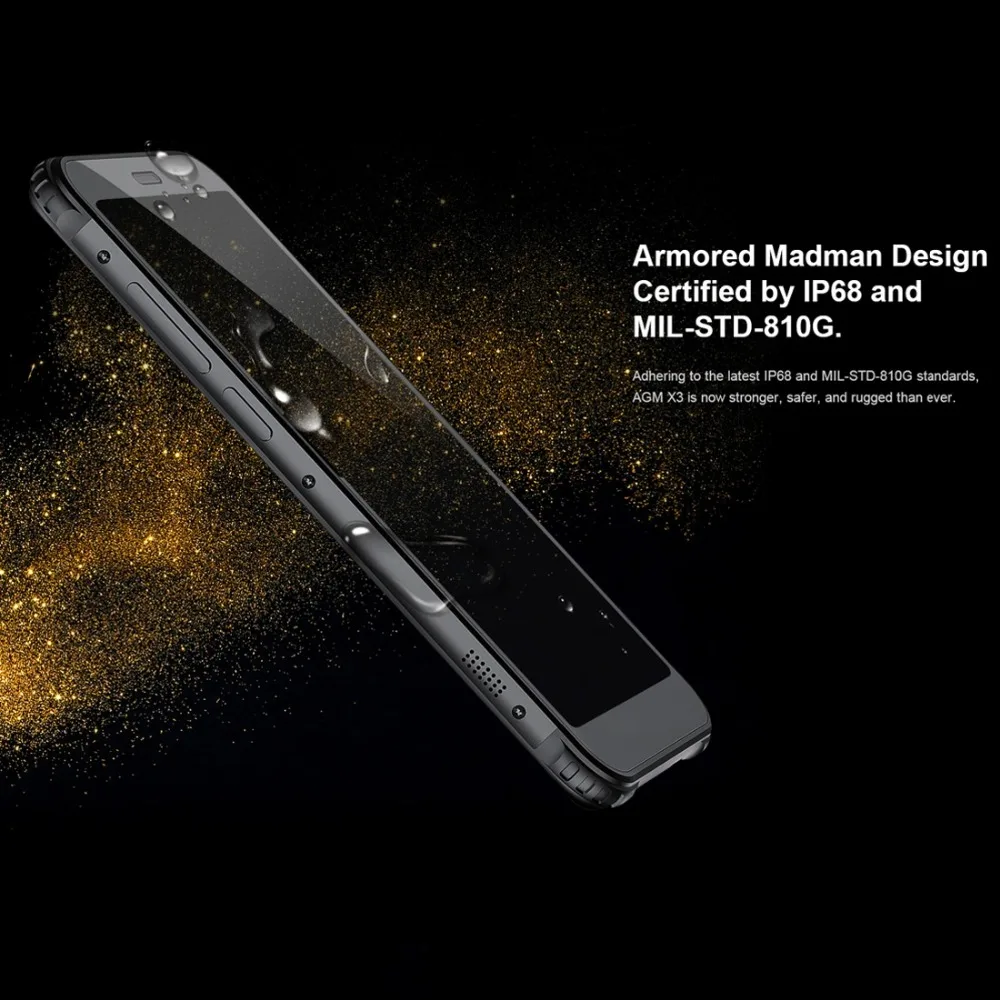 AGM X3 прочный телефон 8 Гб 64 Гб IP68 Водонепроницаемый распознавания лиц и 4100mA 5,99 ''android 8,1 Octa Core, 4G, NFC Беспроводной зарядки смартфона
