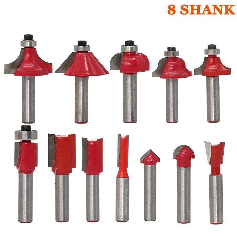 Buy 12pcs Milling Cutter Router Bit Set 8mm Wood