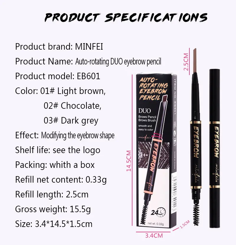 1/3 Pcs New Eyebrow Pencil Eye Makeup Double Head Eyebrow Enhancer Tattoo Paint Eyebrow Tint Waterproof Black Brown Makeup TSLM2