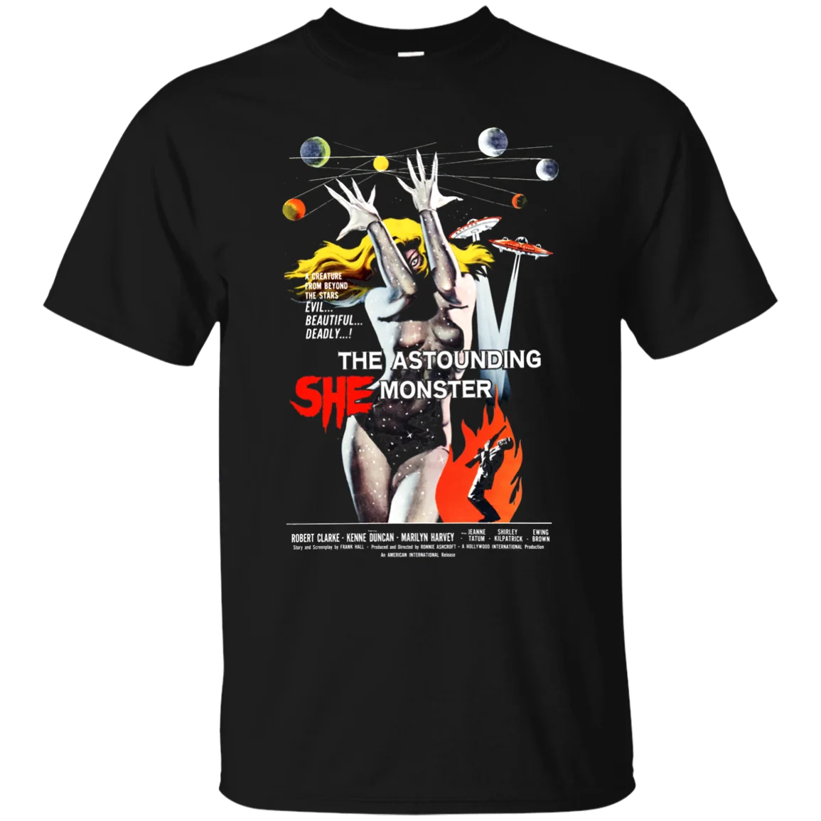The Astounding She Monster Female Retro Space Creature Feature 1960's Retr Summer Man T-Shirt Tops Tees New | Мужская одежда