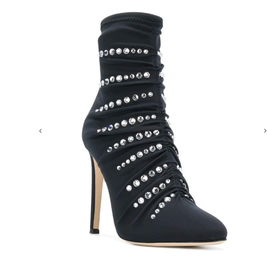 

EMMA KING 2018 New Style Autum Winter High Heels Women Ankle Boots Pointed Toe Crystal Footwear Female Boot Party Shoes Women
