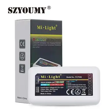 

SZYOUMY Wireless Mi Light 2.4G 4-Zone FUT039 Wireless RGB+CCT LED Controller Dimmer for Flexible 5050 RGB CCT Led Strip Light
